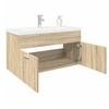 Image de Armoire lavabo de salle de bain et bassin intégré chêne sonoma