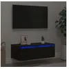 Image de Meuble TV avec lumières LED chêne noir 75x35,5x25 cm, meuble hifi, centre de divertissement, armoire TV, meuble 860230