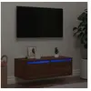 Image de Meuble TV avec lumières LED chêne marron 75x35,5x25 cm