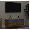 Image de Meuble TV avec lumières LED chêne artisanal 75x35,5x25 cm