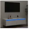 Image de Meuble TV avec lumières LED blanc 100X35,5x25 cm, meuble hifi, centre de divertissement, armoire TV, meuble 860238