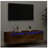 Image de Meuble TV avec lumières LED chêne fumé 100X35,5x25 cm
