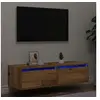 Image de Meuble TV avec lumières LED vieux bois 100X35,5x25 cm