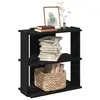 Image de Bibliothèque à 3 niveaux noir 60x30x80 cm bois d ingénierie