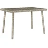 Image de Table basse de jardin rectangulaire gris clair résine tressée