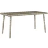 Image de Table basse de jardin rectangulaire gris clair résine tressée