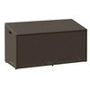 Image de Boîte de rangement de jardin marron 110x50x58 cm résine tressée