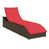 Image de Chaise longue pliante coussin rangement marron résine tressée