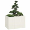 Image de Jardinière blanc 120x80x80 cm acier, pot de fleurs, support de plantes, lit surélevé, support de jardinière 860788