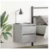 Image de Tables de chevet murales 2 pcs gris béton 38x34x40 cm, table de chevet, armoire de lit, table d'appoint de chambre, 861254