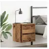 Image de Table de chevet murale vieux bois 38x34x40 cm