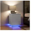 Image de Tables de chevet avec lumières LED 2 pcs blanc 38x34x50 cm