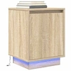 Image de Table de chevet avec lumières LED chêne sonoma 38x34x50 cm, table d'appoint, armoire de lit, table d'appoint pour 861269