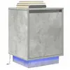 Image de Table de chevet avec lumières LED gris béton 38x34x50 cm