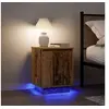 Image de Tables de chevet avec lumières LED 2pcs vieux bois 38x34x50 cm, table d'appoint, armoire de lit, table d'appoint pour 861280