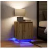 Image de Armoires de chevet lumières LED 2pcs chêne artisanal 38x34x50cm, table d'appoint, armoire de lit, table d'appoint 861282