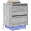 Image de Table de chevet avec lumières LED sonoma gris 38x34x50 cm