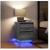 Image de Tables de chevet avec lumières LED 2pcs sonoma gris 38x34x50 cm