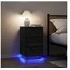 Image de Table de chevet avec lumières LED noir 38x34x65 cm