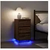 Image de Table de chevet avec lumières LED chêne marron 38x34x65 cm