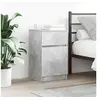 Image de Tables de chevet 2 pcs gris béton 39x35x65 cm bois ingénierie, meuble de chevet, table d'appoint, armoire de lit, 861326