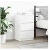 Image de Table de chevet avec 3 tiroirs blanc 39x35x65 cm