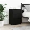 Image de Table de chevet avec 3 tiroirs noir 39x35x65 cm, table d'appoint, armoire de lit, table d'appoint pour la chambre, 861339
