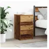 Image de Table de chevet avec 3 tiroirs vieux bois 39x35x65 cm, table d'appoint, armoire de lit, table d'appoint pour la 861351