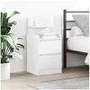 Image de Tables de chevet avec 2 tiroirs 2 pcs blanc 38x34x80 cm