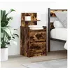 Image de Tables de chevet avec 2 tiroirs 2 pcs chêne fumé 38x34x80 cm, meuble de chevet, table d'appoint, armoire de lit, 861364
