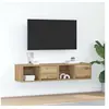 Image de Meubles TV 2 pcs chêne artisanal 60x31x25,5cm bois d ingénierie