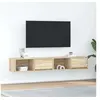 Image de Meubles TV 2 pcs chêne sonoma 80x31x25,5 cm bois d ingénierie