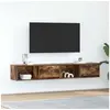Image de Meubles TV 2 pcs chêne fumé 80x31x25,5 cm bois d'ingénierie, banc TV, meuble hifi, centre de divertissement, buffet 861463