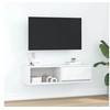Image de Meuble TV blanc 100x31x25,5 cm bois d ingénierie