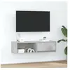 Image de Meuble TV gris béton 100x31x25,5 cm bois d ingénierie