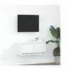 Image de Meuble TV blanc 60x31x25,5 cm bois d ingénierie