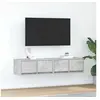 Image de Meubles TV 2 pcs gris béton 60x31x25,5 cm bois d'ingénierie, banc TV, meuble hifi, centre de divertissement, buffet 861497