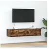 Image de Meubles TV 2 pcs chêne fumé 60x31x25,5 cm bois d ingénierie