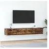 Image de Meubles TV 2 pcs chêne fumé 80x31x25,5 cm bois d ingénierie