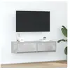 Image de Meuble TV en béton gris 100x31x25,5 cm en bois d ingénierie