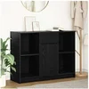 Image de Buffet avec tiroir chêne noir 101x35x76 cm bois d ingénierie
