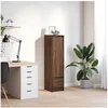 Image de Buffet haut chêne marron 29,5x34x119,5 cm bois d ingénierie