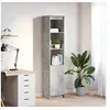Image de Buffet haut gris béton 37,5x35x180 cm bois d ingénierie