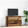 Image de Meuble TV vieux bois 80x35x54 cm bois d ingénierie