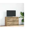 Image de Meuble TV chêne artisanal 80x35x54 cm bois d ingénierie