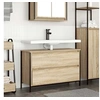 Image de Meuble salle de bain lavabo tiroirs chêne sonoma 90x34,5x60 cm