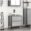 Image de Meuble de salle de bain avec lavabo et tiroirs 60x34,5x60 cm