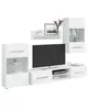 Image de Meubles TV 5 pcs avec lumière LED blanc mat bois d'ingénierie, meuble TV, meuble de rangement multimédia, meuble de 3324229