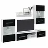 Image de Meubles TV avec lumière LED 5 pcs noir mat bois d'ingénierie, meuble TV, meuble de rangement multimédia, meuble de 3324230
