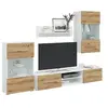 Image de Meubles TV et lumière LED 5 pcs chêne artisanal bois ingénierie, meuble TV, meuble de rangement multimédia, meuble de 3324234